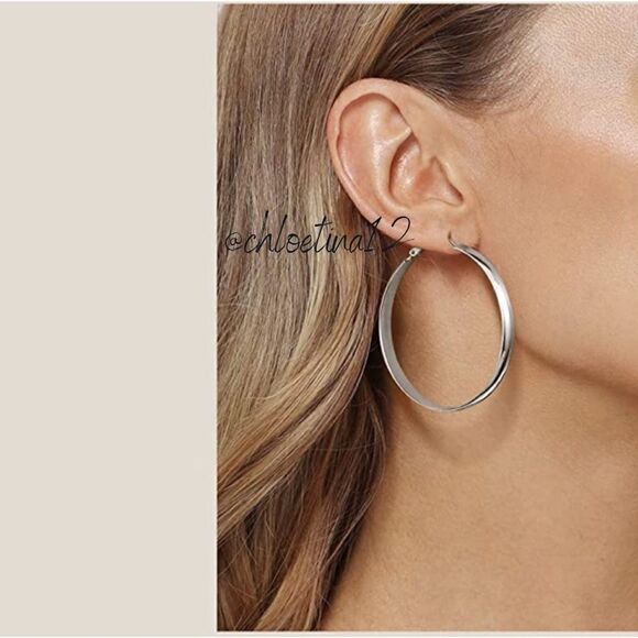 NEW Silver Hoop Earrings - Picture 3 of 4